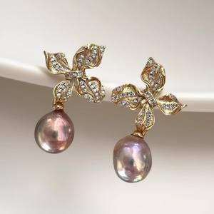 ต่างหูเงินแท้ S925 แบบ DIY รุ่น 22516 พร้อมอุปกรณ์ตกแต่งมุกและลูกปัดขนาด 9-15 มม. แบบถาดเปล่ารูปผีเสื้อ แฟชั่นต่างหูแบบห้อย - Product Image 3