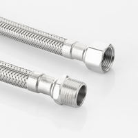 Tuyau tressé en acier inoxydable FANSKI 12 mm DE 3/8 femelle x 3/8 mâle, connecteur d'eau moderne pour cuisine et salle de bain, tube flexible