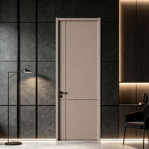 Pintu Interior Desain Kayu MDF Melamin Modern dengan Insulasi Suara untuk Kamar Tidur Hotel Vila Mewah Pembukaan Samping - Product Image 2