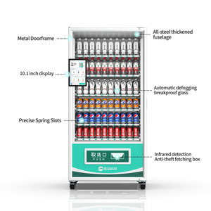 Bán buôn 10 inch màn hình cảm ứng thực phẩm tươi sống và đồ uống Máy bán hàng tự động 24 giờ tự dịch vụ kết hợp máy bán hàng tự động với thanh toán QR - Product Image 5