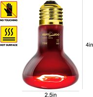 Ampoule chauffante infrarouge REPTIZOO OEM E27 75W, lampe chauffante écologique, durée de vie 3000h, pour terrarium de reptiles, métal
