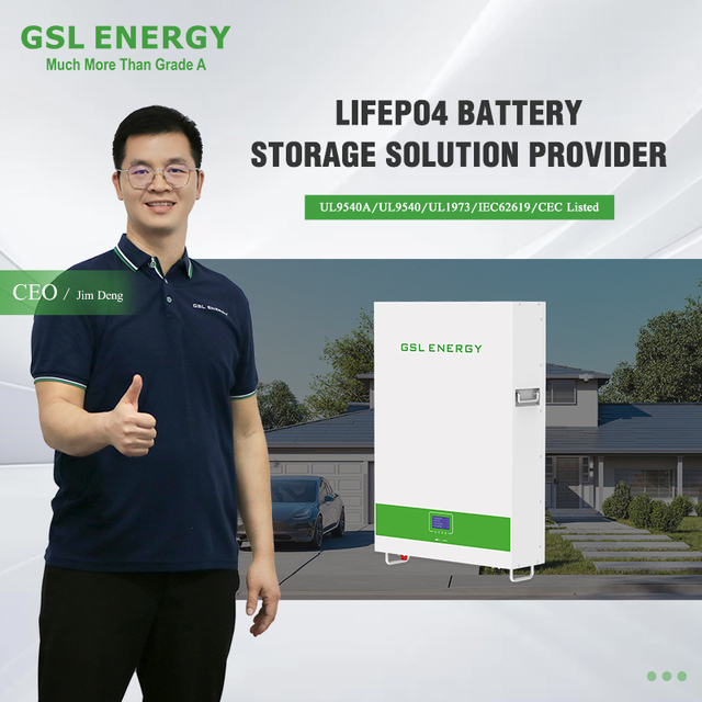GSL ENERGY 48V 100ah 200ah 280ah Powerwall 51.2V LiFePO4 Battery CB CE IEC62619 Tier 1 Cells for Solar Energy Storage System