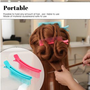 Pince <span class=keywords><strong>à</strong></span> <span class=keywords><strong>cheveux</strong></span> en plastique personnalisée en gros <span class=keywords><strong>avec</strong></span> peigne, outils professionnels de coiffure pour salon, pinces de coupe de <span class=keywords><strong>cheveux</strong></span> 2-en-1 <span class=keywords><strong>avec</strong></span> peigne - Product Image 4
