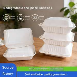 Cajas de Comida Biodegradables de Pulpa de Caña de Azúcar, Ecológicas, Personalizadas al por Mayor, de 500ml y 1000ml, para Llevar - Product Image 2