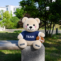 Peluche Ourson Mignon Équipe Sportive, Doux et Moelleux, Jouet en Peluche Personnalisé Football, Fabrication OEM ODM, Cadeau, Porte-clés en Peluche