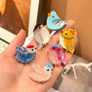 Mini pince à cheveux unisexe en acétate, faite main, style coréen, motif poussin de dessin animé mignon, simple, pour franges, mèches rebelles et coiffure arrière - Product Image 2