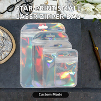 Kantong Plastik Kemasan Perhiasan Anti Lembab dengan Cetakan Laser, Kancing, dan Hot Stamping, Motif Bintang, untuk Jam Tangan