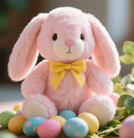 Peluche de lapin rose à oreilles tombantes sur mesure, jouet en peluche pour enfants, fabricant de peluches OEM