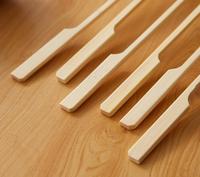 Brochettes Teppo en bambou naturel de haute qualité avec logo personnalisé, biodégradables, à long manche, pour barbecue extérieur, camping et fêtes