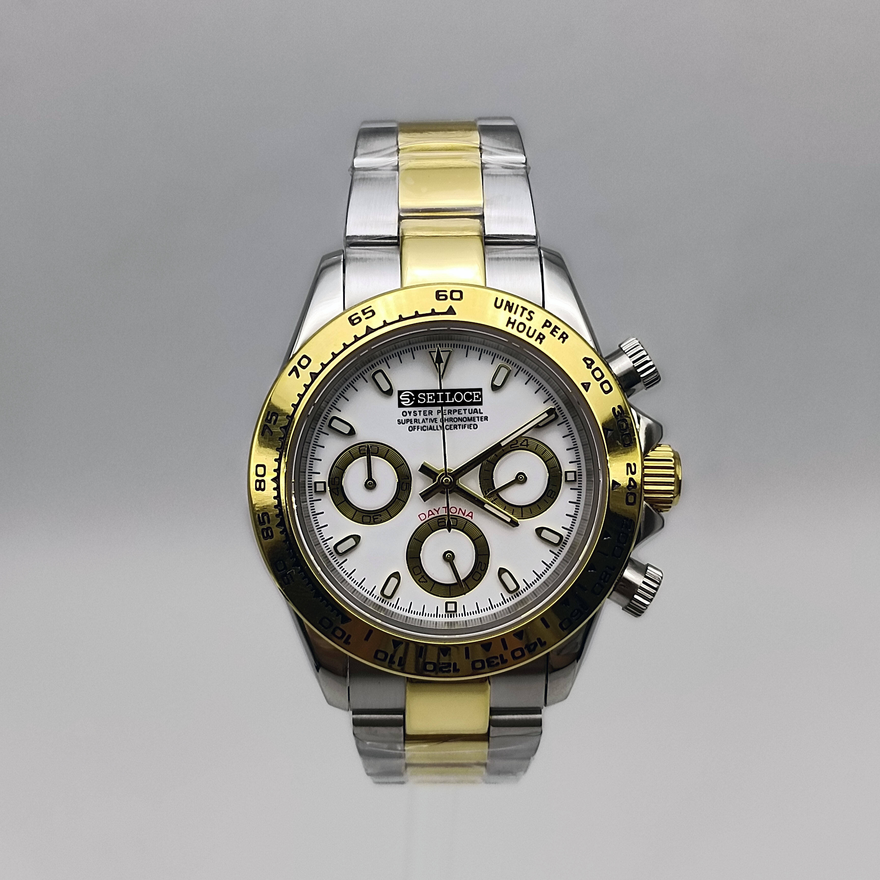 Gold Silver Case+White Dial