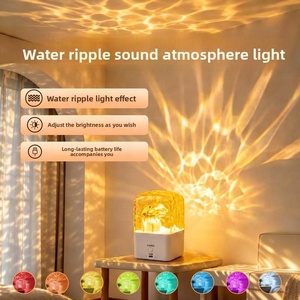 Lampe à LED à effet d'ondulation d'eau avec haut-parleur Bluetooth, lampe de nuit 3D rechargeable par USB, lumière d'ambiance à changement de couleur RGB pour la décoration de la chambre - Product Image 5