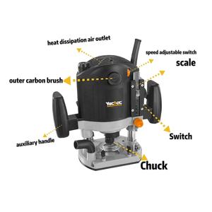 Machine à bois <span class=keywords><strong>2400W</strong></span> 23000 tr/min routeur à bois électrique scie verticale routeur à bois à main - Product Image 2