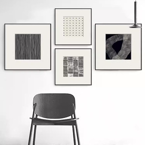 <span class=keywords><strong>Peinture</strong></span> décorative abstraite médiévale française noir et blanc sur toile encadrée de haute qualité pour salon, tableau mural pour restaurant - Product Image 5