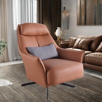 Moderner Luxus-Einzelsessel aus Kunstleder, drehbarer Relaxsessel für Zuhause, Büro, Schlafzimmer, Esszimmer und Wohnzimmer