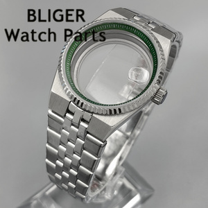 Boîtier de montre en acier inoxydable argenté Green Insert 36MM 40MM <span class=keywords><strong>Land</strong></span>-Dweller avec bracelet et verre saphir NH35 NH36 PT5000 pour hommes - Product Image 4