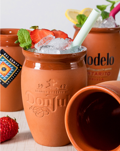 Taza Cantarito Mexicana, Hecha a Mano en Terracota, para Cócteles, Cerámica Rústica Roja, Tazas Cantaritos de Barro Personalizadas - Product Image 5