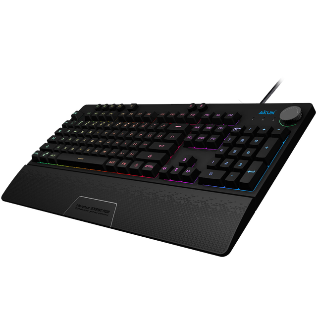 Gaming Keyboard GX650 Rubber Dome Backlit Keytop Structure, RGB Macro Function MIC Music Equaliser LED Gaming Keyboard