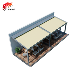 Pérgola <span class=keywords><strong>de</strong></span> acero con persianas a dos aguas <span class=keywords><strong>de</strong></span> PVC solar asegurada con techo fijo transparente techo solar retráctil pabellón o cenador - Product Image 4