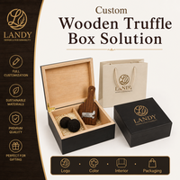 Boîte à truffes en bois, emballage cadeau de luxe pour chocolats avec séparateurs, pour mariage, vente au détail, OEM personnalisé, vente en gros