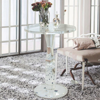 Hot Sale Modernes Design Home Use Wohnzimmer Acryl Runder Tisch Einfacher transparenter kleiner Acryl Tisch