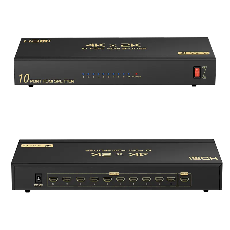 Hochwertiger schwarzer 4K * 2K HDMI Splitter Switcher 1*4 1x8 HDMI Splitter 4k 8 Port