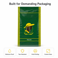 Sac à riz en PP tissé laminé BOPP 25 kg avec logo personnalisé, résistant à l'humidité, vente en gros