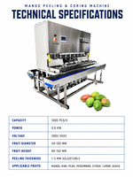 Volledig automatische mangopelmachine van roestvrij staal voor industriële verwerking