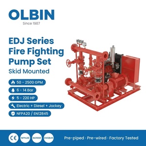 ชุดปั๊มน้ำดับเพลิง NFPA 20 แบบติดตั้งบนแท่น |   50-2500 แกลลอนต่อนาที 6-14 บาร์ |   CE OEM จีน - Product Image 1