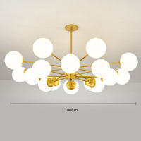 Lustres suspendus blancs en forme de bulles pour salon, style nordique moderne, boules de verre, couleurs de lumière réglables, luminaires suspendus au plafond