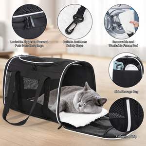 Sac de transport pour animaux de compagnie, extensible, approuvé par les compagnies aériennes, pliable, pour <span class=keywords><strong>chien</strong></span> et chat, extra spacieux, côtés souples - Product Image 4