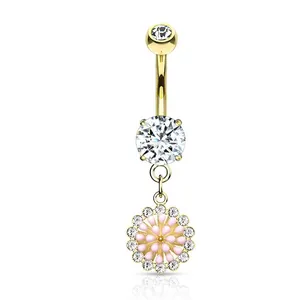 Factory Low Price None Piercing Jewelry Stainless steel Belly Rings Dangle Charm Clip On Belly Navel Ring Body Piercings