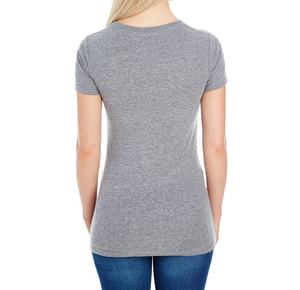 เสื้อยืดแขนสั้นสีเทาสำหรับผู้หญิง,เสื้อยืดออกแบบใหม่สำหรับใส่ออกกำลังกายเข้ายิมลำลองบริการ OEM เสื้อยืดโลโก้ที่กำหนดเอง - Product Image 3