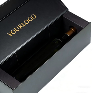 Boîte à bouteilles, boîte rigide magnétique pour vin et spiritueux avec estampage à chaud doré et vernis UV, emballage cadeau robuste - Product Image 4