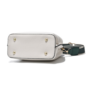 An Ru Shi Bucket <b>Bag</b> Textured <b>Mini</b> Women's <b>Bag</b> Small White With Orange Red And <b>Black</b> Shoulder Crossbody <b>Bag</b> - Product Image 3