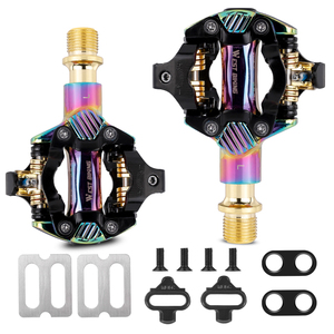 Pédales de vélo de <span class=keywords><strong>course</strong></span> sans clip légères en aluminium coloré professionnelles WEST BIKING avec cales - Product Image 2