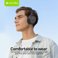 BAVIN Headset suara HiFi BH50, headphone Headset dua mode Bluetooth nirkabel latensi Gaming rendah