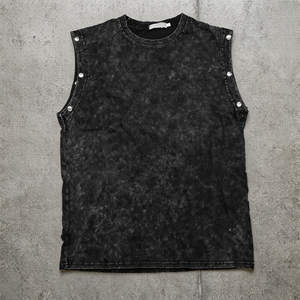 Camiseta de Algodón Lavado al Ácido Extra Grande Personalizada para Hombre con Logotipo Estampado en la Parte Delantera, Cuello Redondo Informal, Manga Corta, Diseño Transpirable - Product Image 2