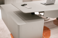 Bureau de direction moderne de luxe pour patron/PDG Panneau de bois MDF réglable avec table de bureau enduite de poudre de levage électrique