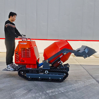 TIANTONG Vollhydraulischer Mini-Raupenbetonmischer mit Dieselmotor und KUBOTA Frontlader Kleiner Kipper für den Heimgebrauch