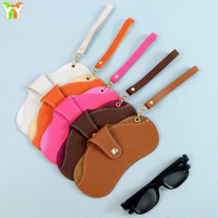 Étui à lunettes portable fin en cuir PU souple, design écologique, style rectangulaire tendance, pochette pour lunettes de soleil et lunettes de vue pour femmes