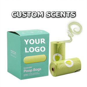 Sacs à crottes pour chien écologiques en gros, sacs à crottes compostables jetables, sacs à crottes parfumés avec distributeur - Product Image 2