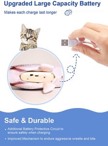 Pesce mobile Flopping elettronico <span class=keywords><strong>Cat</strong></span> Kicker automatico giocattolo per pesci <span class=keywords><strong>Catnip</strong></span> caricatore USB Pet pesce interattivo giocattolo per gatti - Product Image 4