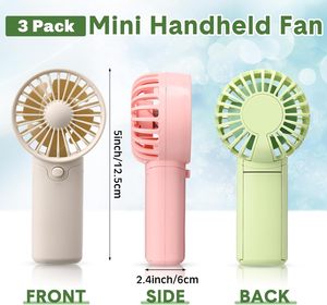 Nuevo Mini Ventilador de Mano con Luz Nocturna, USB, Eléctrico, Recargable, Portátil, con Batería de Litio - Product Image 3