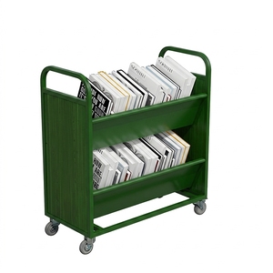 Chariot mobile silencieux au design moderne pour bibliothèque, librairie, échelle à livres, en métal durable - Product Image 6
