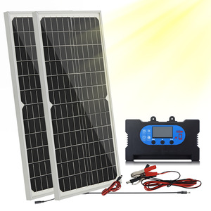 ชุดแผงโซลาร์เซลล์ 16W 32W แผงชาร์จพลังงานแสงอาทิตย์แบบโมโนคริสตัลไลน์สำหรับแบตเตอรี่รถยนต์พร้อมตัวควบคุมและสายเคเบิล - Product Image 1