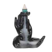 Cadeau : Brûleur d'encens en céramique pour aromathérapie arabe, effet cascade de fumée et refoulement d'eau, parfum Oud naturel, longue durée de combustion
