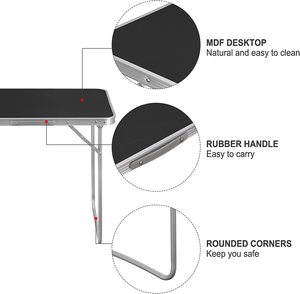 Modern Smart Outdoor <b>Metal</b> Aluminum <b>Folding</b> Dining <b>Table</b> Lightweight Portable BBQ Camp Picnic Park Beach Villa Kitchen Use JD806 - Product Image 3