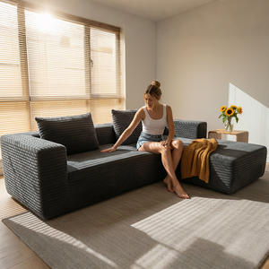 Divano Italiano Moderno Modulare in Velluto a Coste, Set di Divani per <span class=keywords><strong>Soggiorno</strong></span>, Divano Componibile Confortevole Sottovuoto - Product Image 1