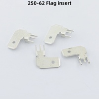 250-62 Plug-in de positionnement de type drapeau (3 broches) Borne de carte de circuit enfichable à trois broches en forme de sept 6.3 mâle