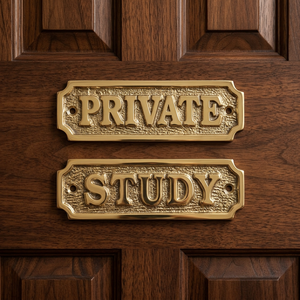 Vintage Polished Brass <b>Door</b> Name Plate with Embossed Lettering Rectangle Wall Plaque <b>for</b> Home <b>Office</b> Entryway and Pin - Product Image 2